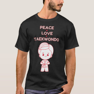 Friedensliebe Taekwondo Rote Sportumriss Freund T-Shirt