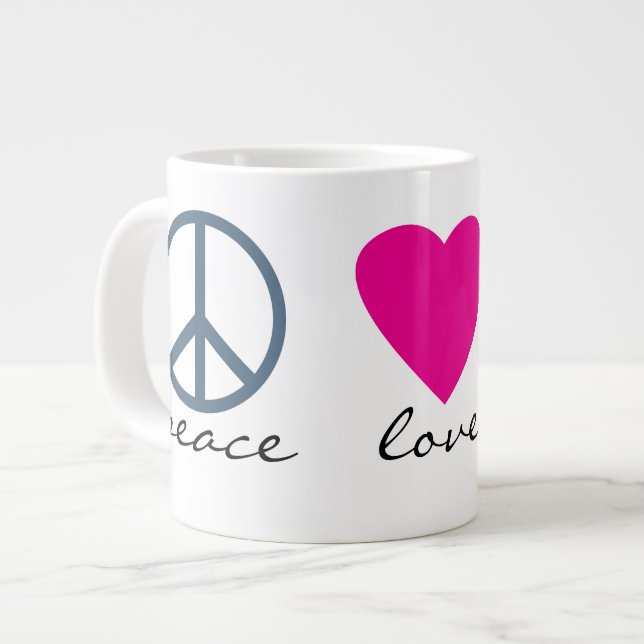 FriedensLiebe-Tatzen Jumbo-Tasse (Vorderseite Links)