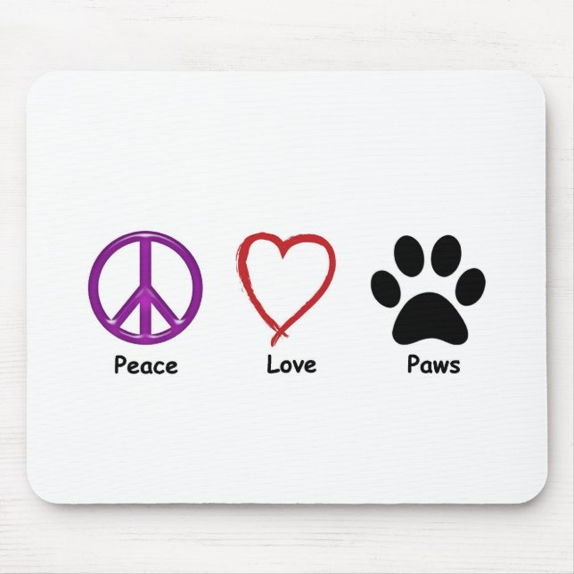 FriedensLiebe-Tatzen Mousepad (Vorne)