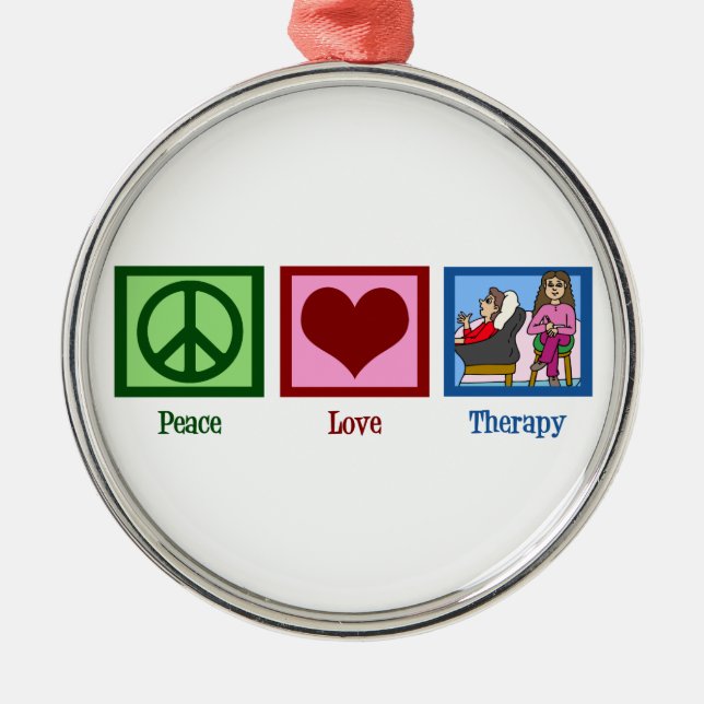 FriedensLiebe-Therapie Ornament Aus Metall (Vorne)