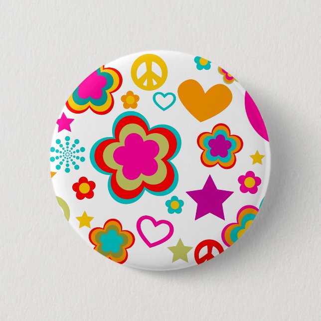 FriedensLiebe u. -alles Girly Button (Vorderseite)