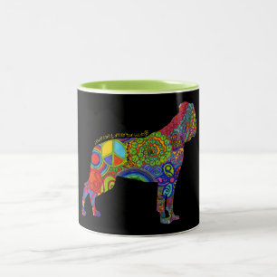 "FriedensLiebe-u. amerikanische Bulldoggen-" Zweifarbige Tasse