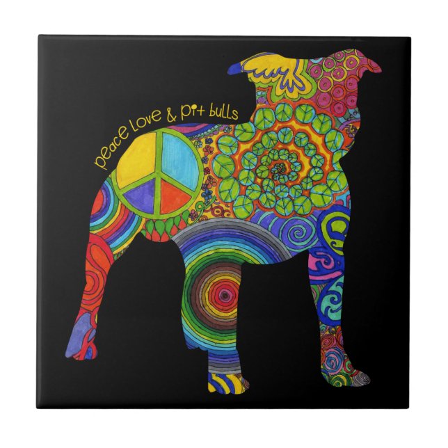 "FriedensLiebe-u. -gruben-Stier-" Fliese (Vorderseite)