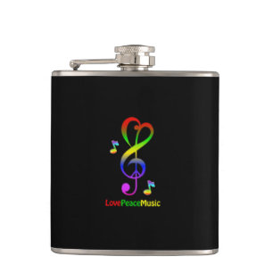 FriedensLiebe u. Musik-Vinyl eingewickelte Flasche Flachmann