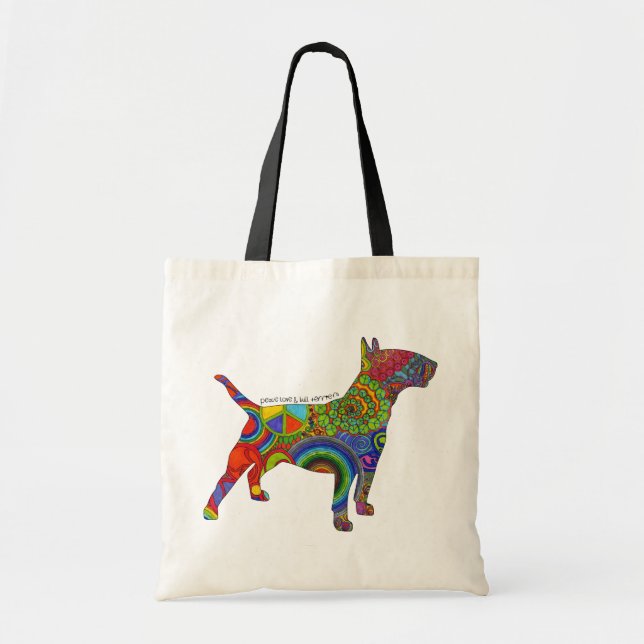 "FriedensLiebe-u. -stier-Terrier-" Tragetasche (Vorne)