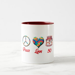 FriedensLiebe und 50 Zweifarbige Tasse