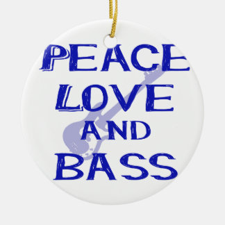 FriedensLiebe und -baß bernice blaue w Gitarre Keramik Ornament