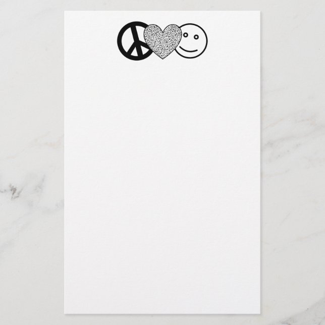 FriedensLiebe und -glück stationär Briefpapier (Vorderseite)