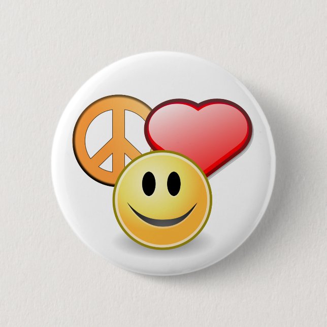 FriedensLiebe- und -glückknopf Button (Vorderseite)