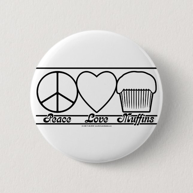 FriedensLiebe und -muffins Button (Vorderseite)