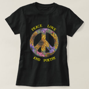 Friedensliebe Und Poesie T-Shirt Florales Friedens