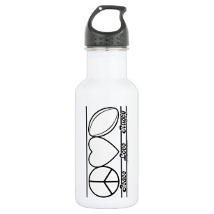 FriedensLiebe und -rugby Trinkflasche