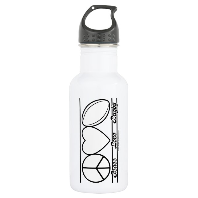 FriedensLiebe und -rugby Trinkflasche (Vorderseite)