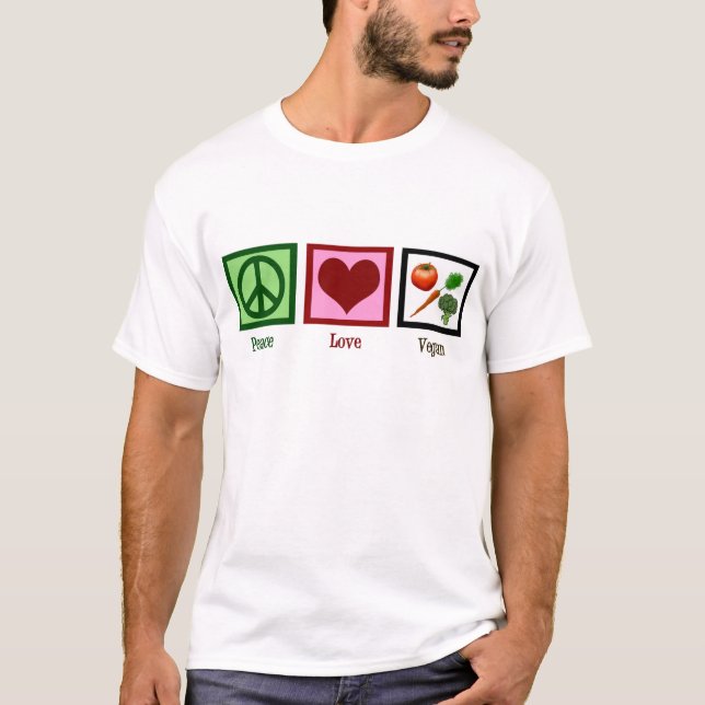 FriedensLiebe vegan T-Shirt (Vorderseite)