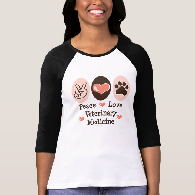 FriedensLiebe-Veterinärmedizinraglan-T-Shirt T-Shirt (Vorderseite)