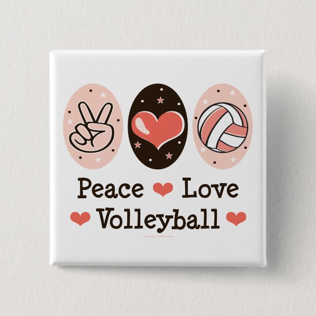FriedensLiebe-Volleyball-Knopf Button (Vorderseite)
