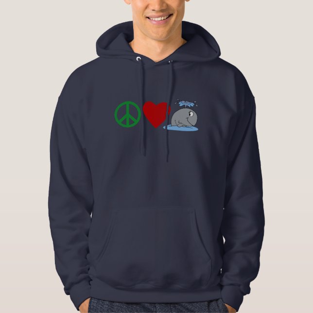 FriedensLiebe-Wal-T-Shirts, Reise-Tassen, Hoodie (Vorderseite)