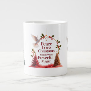 Friedensliebe-Weihnachts-Tauben-Tasse – Spezial-Ju Jumbo-Tasse