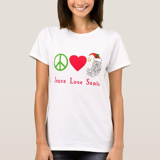 FriedensLiebe-Weihnachtsmann-Weihnachtst-shirt T-Shirt (Vorderseite)