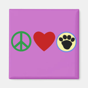 FriedensLiebe-Welpen-Tatzen-T-Shirts, Geschenke Magnet