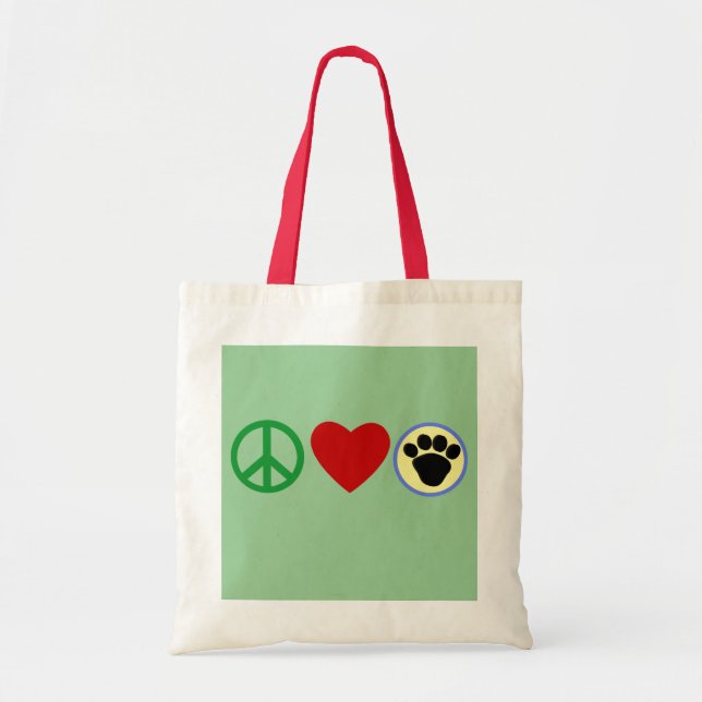 FriedensLiebe-Welpen-Tatzen-T-Shirts, Geschenke Tragetasche (Vorne)