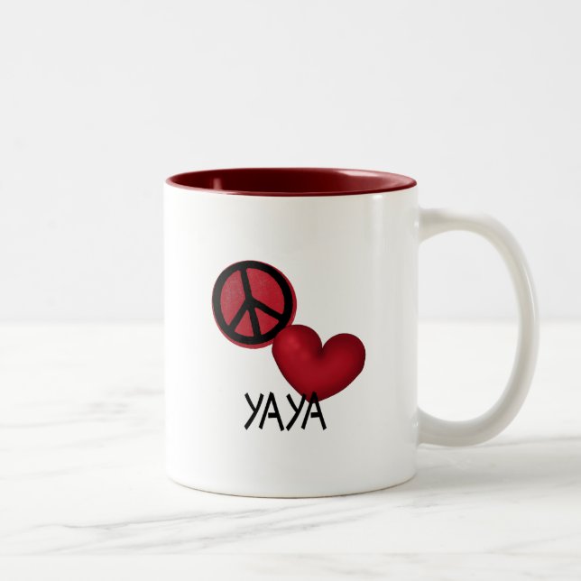 FriedensLiebe YaYa Zweifarbige Tasse (Rechts)