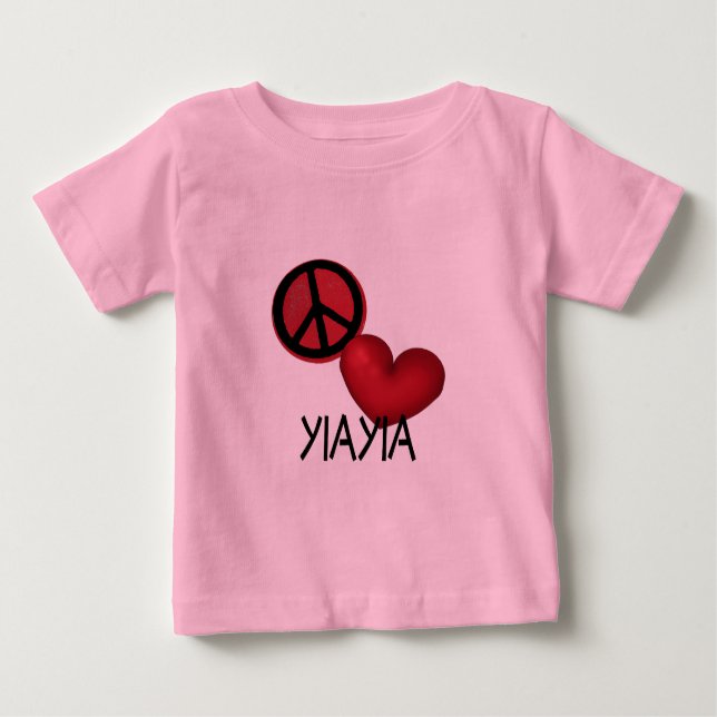 FriedensLiebe YiaYia Baby T-shirt (Vorderseite)