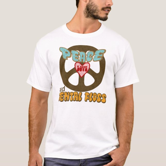 FriedensLiebe-zahnmedizinische Glasschlacke T-Shirt (Vorderseite)