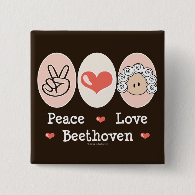 FriedensLiebebeethoven-Knopf Button (Vorderseite)
