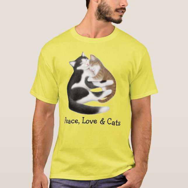 FriedensLiebekitty-Katzen-Krawatten-T - Shirt (Vorderseite)