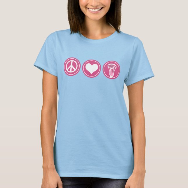 FriedensLiebelacrosse-Krawattenfrau-Shirt T-Shirt (Vorderseite)