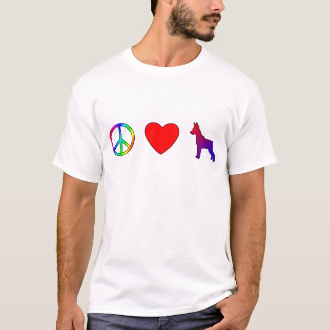 FriedensLiebeminiaturPinschers T-Shirt (Vorderseite)