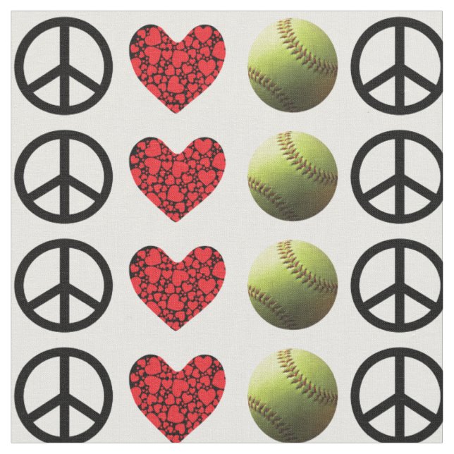FriedensLiebeSoftball Fastpitch Stoff (Nahaufnahme)