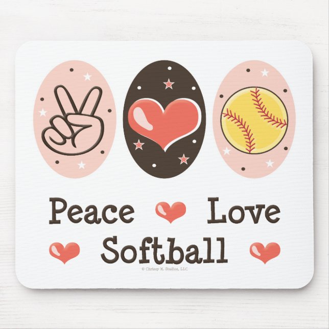 FriedensLiebeSoftball Mousepad (Vorne)