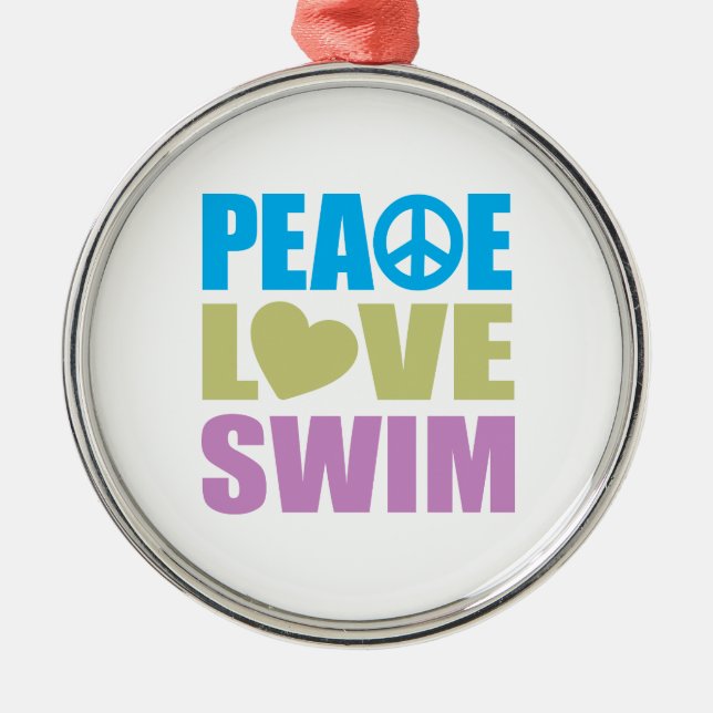 FriedensLiebeSwim Ornament Aus Metall (Vorne)