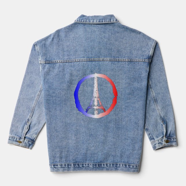 Friedenslogo des Eiffelturms Jeansjacke (Rückseite)