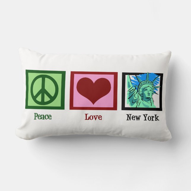 Friedenslösung New York Liebe Lendenkissen (Vorderseite)