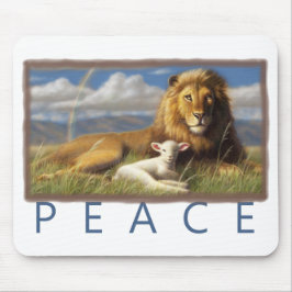 Friedenslöwe und -lamm mousepad
