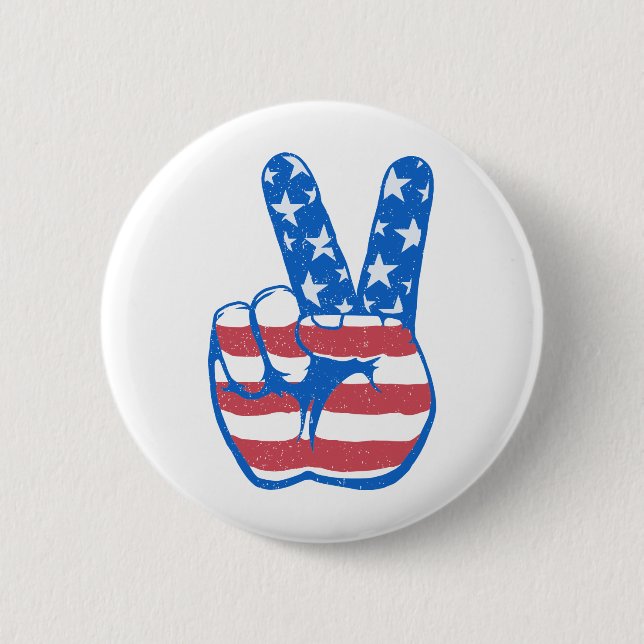 Friedensmuster der amerikanischen Flagge Button (Vorderseite)
