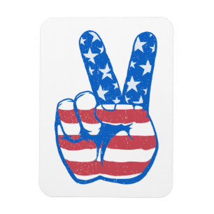 Friedensmuster mit amerikanischer Flagge Magnet