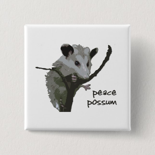 Friedensopossum Button (Vorderseite)