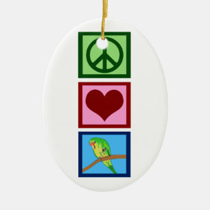 Friedensparakete Liebe Keramik Ornament