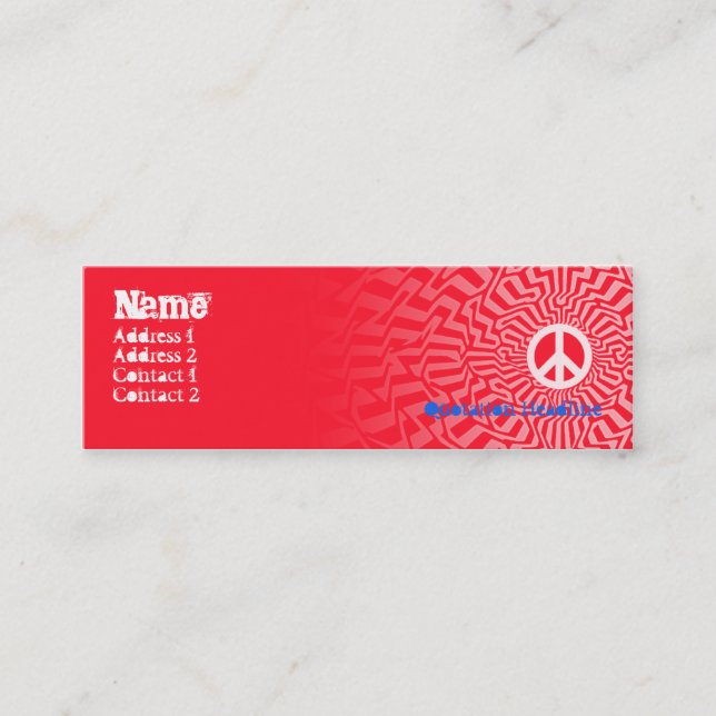 Friedensrot - dünn mini visitenkarte (Vorderseite)