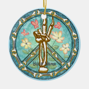 Friedensskelett Hand Keramik Ornament