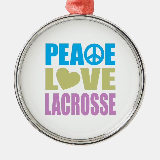 Friedensstiftung Lacrosse Silbernes Ornament (Vorne)
