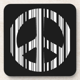 FRIEDENSSYMBOL-BARCODE Hippie Barcode Muster Desig Untersetzer
