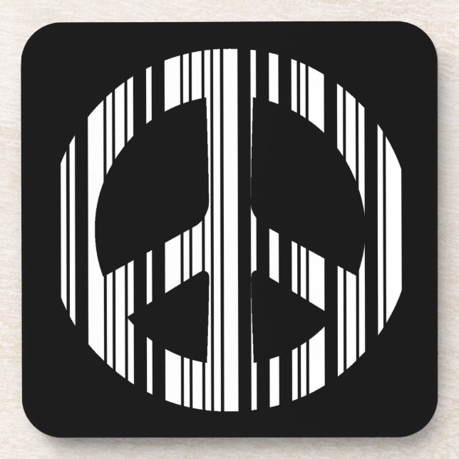 FRIEDENSSYMBOL-BARCODE Hippie Barcode Muster Desig Untersetzer (Vorderseite)