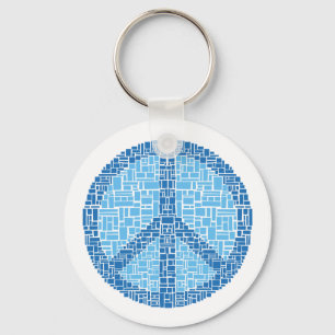 Friedenssymbol (blau) schlüsselanhänger