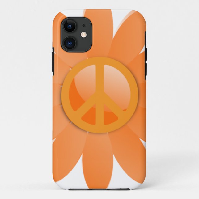 Friedenssymbol-Blume - Cantelope Orange Case-Mate iPhone Hülle (Rückseite)