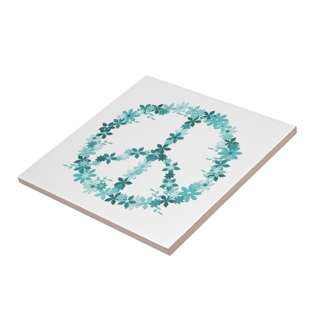 Friedenssymbol Blume Power Fliese (Seite)